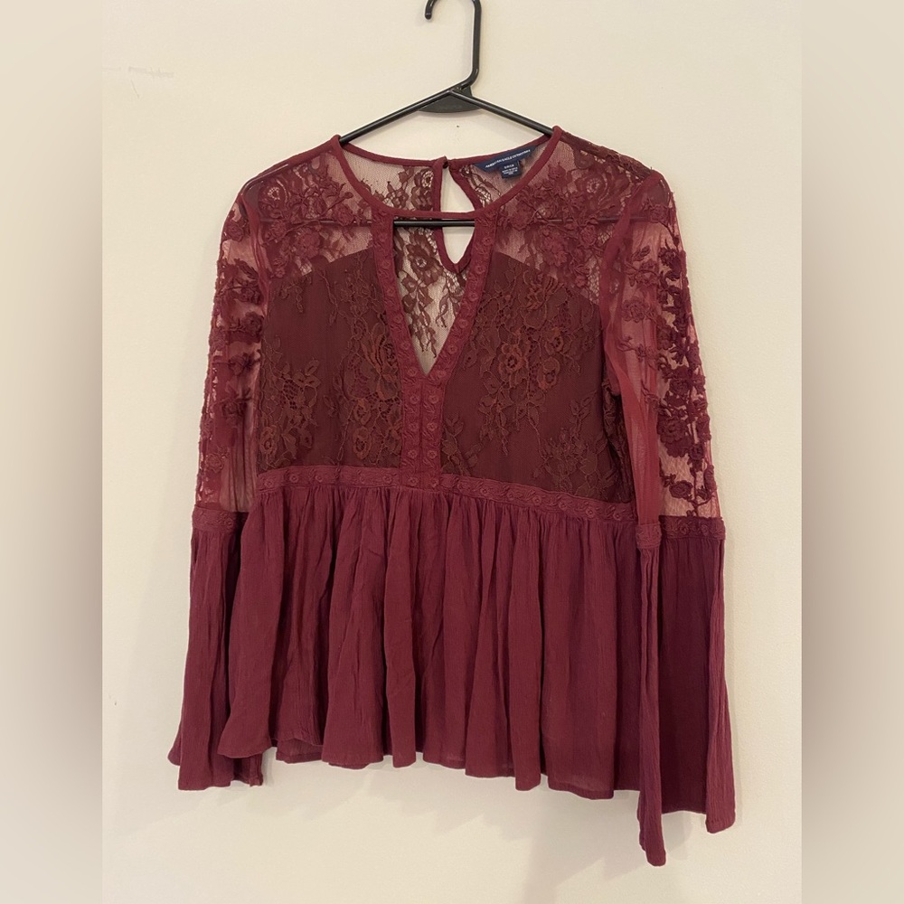 American Eagle, small long sleeve blouse.